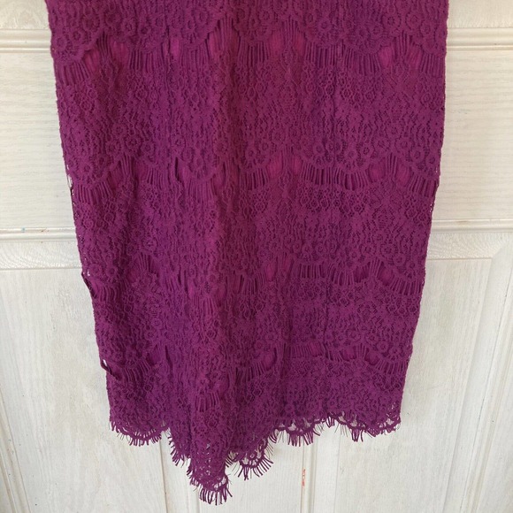 Free People Dress Womens Size S Fuschia Daydream Crochet Cut Out Back Fitted - Picture 3 of 6